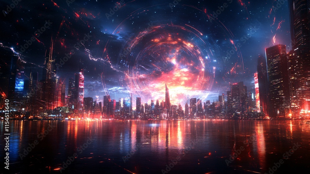 Obraz premium Neon city