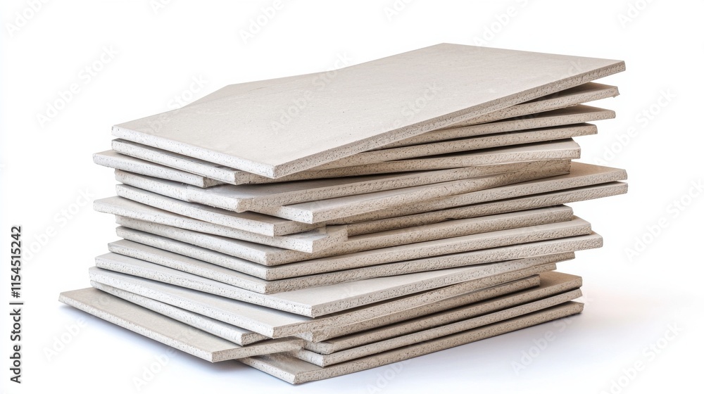 Stack of blank white paper sheets on wooden desk with office supplies concept for business education or design