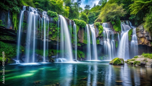 Whispering waterfalls scene, waterfall, waterfall scene, natural wonder