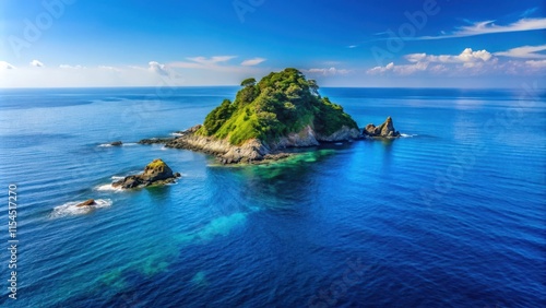 Deep blue ocean waters surrounding a small island in Japans West Izu Peninsula, ocean, water, ocean waves, sea photo