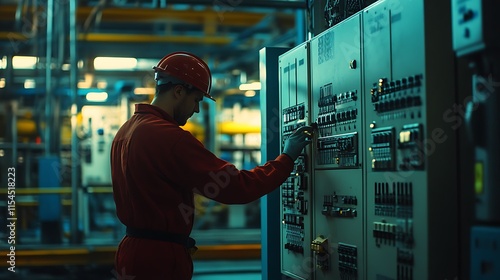 Electrician Testing Circuits in an Industrial Facility for Safety and Efficiency