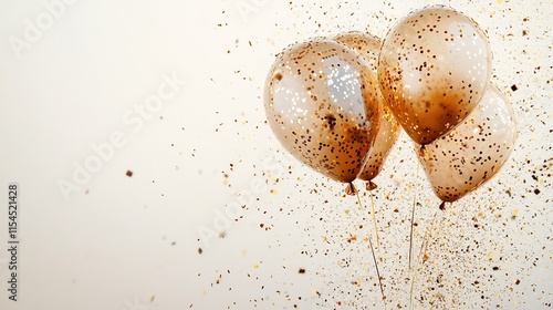 Golden Celebration: Sparkling Balloons and Confetti