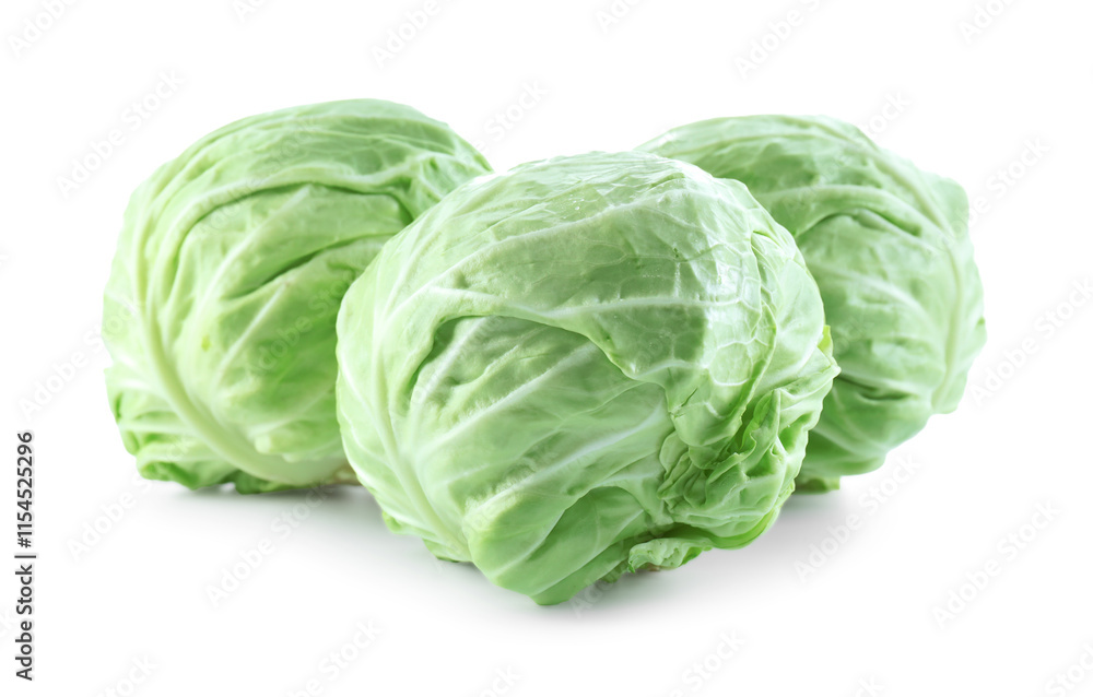Three heads of cabbage isolated on white Three heads of cabbage isolated on white