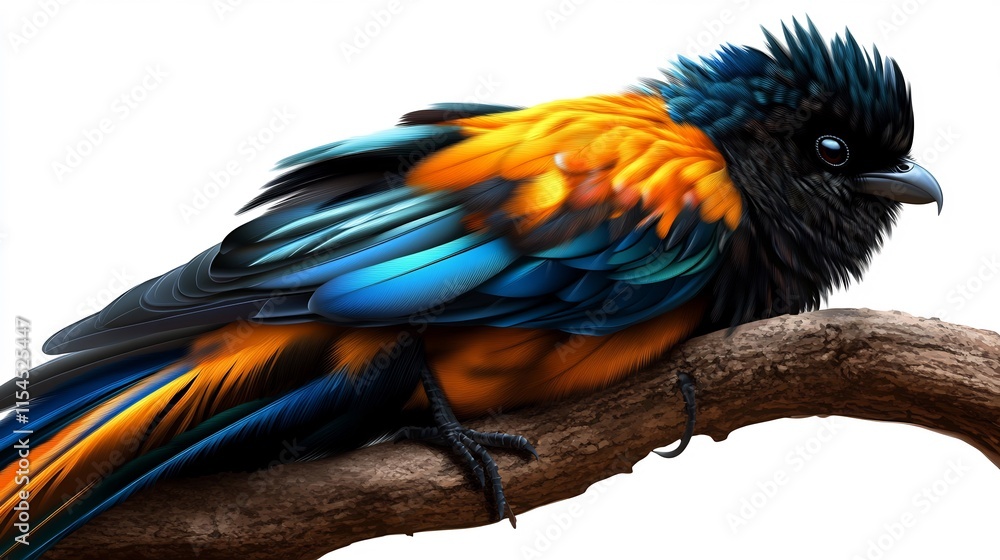 Fototapeta premium Vibrant Tropical Bird Perched on Branch