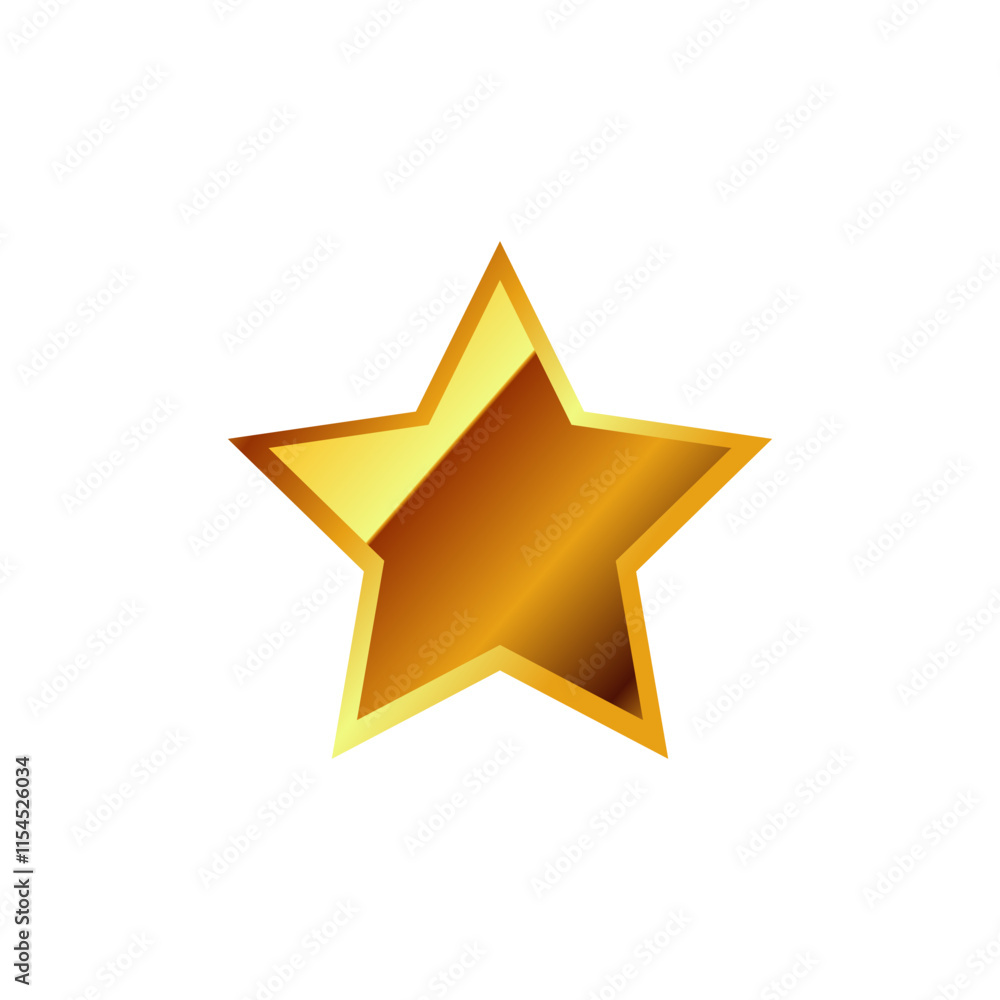 3d golden star vector. realistic shiny gold star isolated on white 3d golden star vector. realistic shiny gold star isolated on white