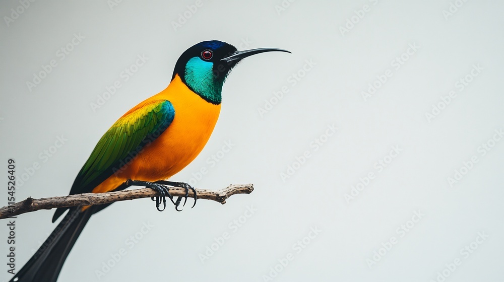 Vibrant Sunbird on Branch: A Jewel of the Avian World Vibrant Sunbird on Branch: A Jewel of the Avian World