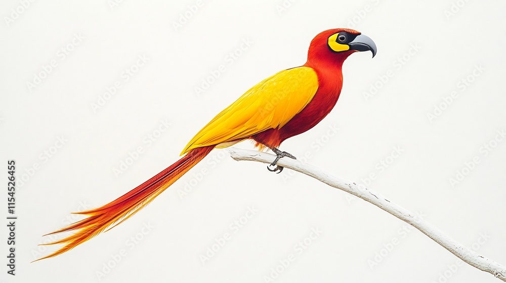 Fototapeta premium Vibrant Golden-winged Parrot on a Branch