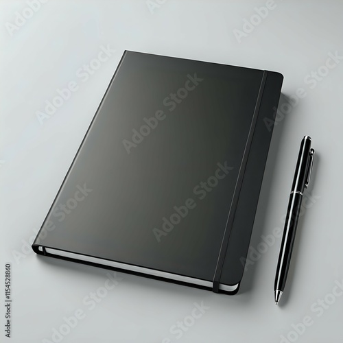 mockuo black notebook and pen photo