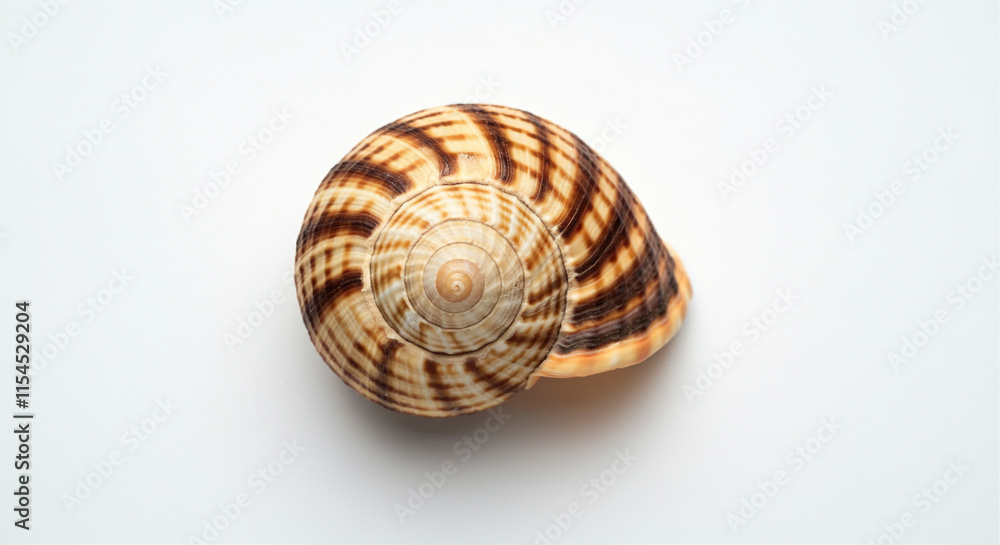 Shell with striped pattern showcasing intricate details and natural beauty Shell with striped pattern showcasing intricate details and natural beauty