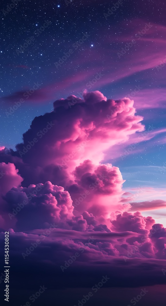 Stunning night sky with vibrant clouds and numerous stars. background mobile wallpaper phone wallpaper Stunning night sky with vibrant clouds and numerous stars. background mobile wallpaper phone wallpaper