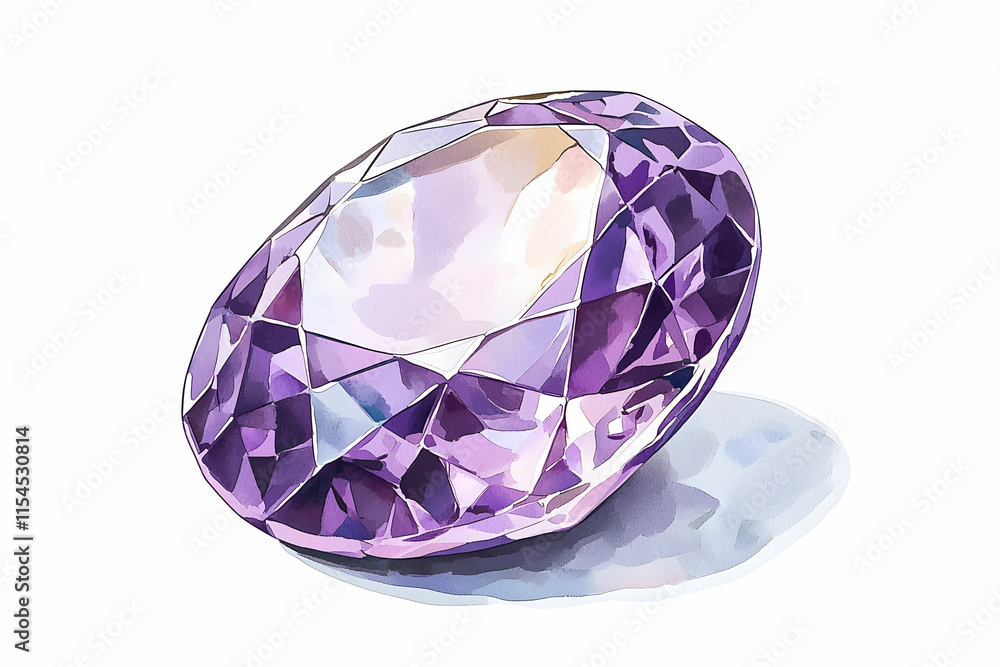 Captivating Close-Up of a Radiant Purple Gemstone with Intricate Facets and Glossy Surface Captivating Close-Up of a Radiant Purple Gemstone with Intricate Facets and Glossy Surface