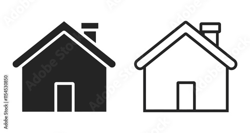 Home icon silhouette vector illustration.