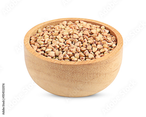 organic buckwheat on a white background