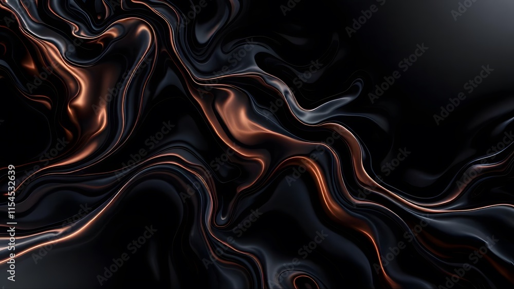 Fototapeta premium Abstract liquid texture 3d black background
