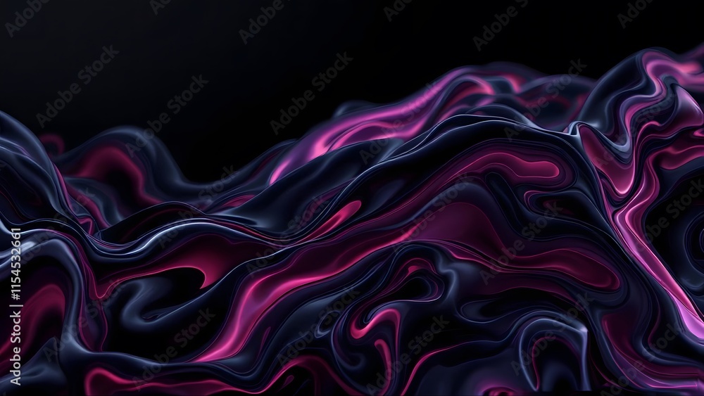 Fototapeta premium Abstract liquid texture 3d black background
