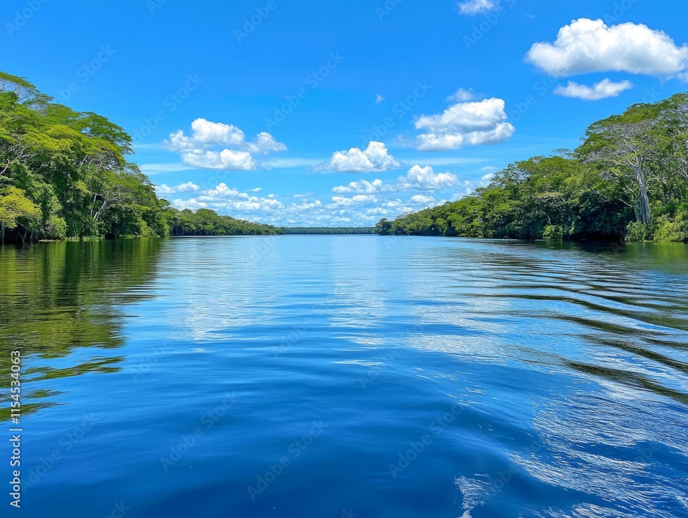 Lush Vibrant Scene in the Amazon Jungle Lush Vibrant Scene in the Amazon Jungle