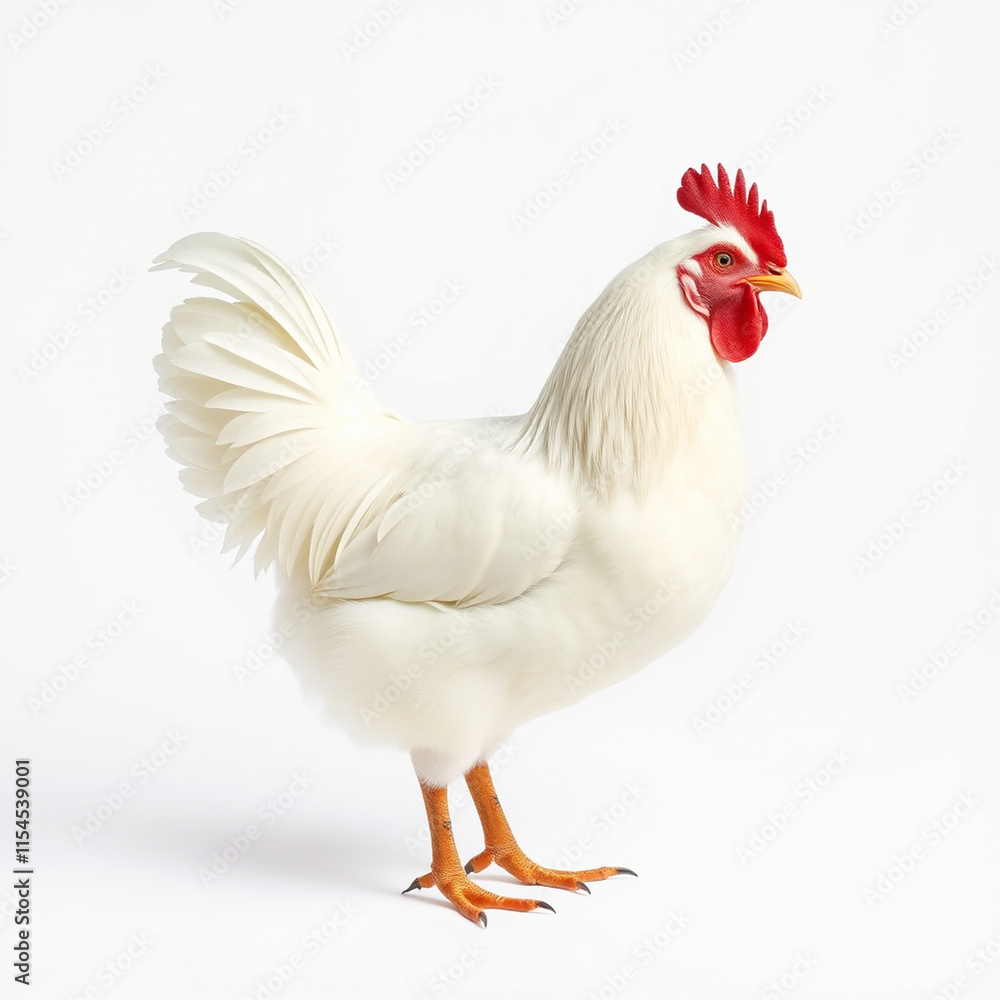 Photo of hen on white background - animal generation - Photo of hen on white background - animal generation -