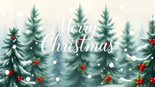 merry christmas background with trees