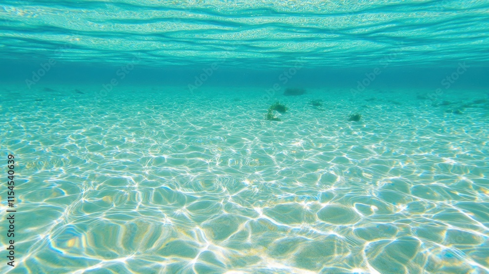 Fototapeta premium Tranquil Underwater Scene with Clear Water and Gentle Light Reflections