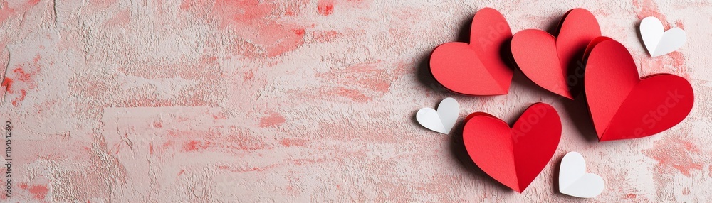Obraz premium Valentine's day celebration home heart decorations romantic atmosphere close-up view love concept