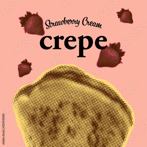 苺のクレープをイメージしたイラストレーションです