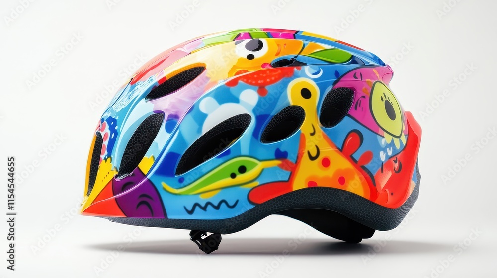 Fototapeta premium Colorful Child's Protective Helmet with Fun Designs