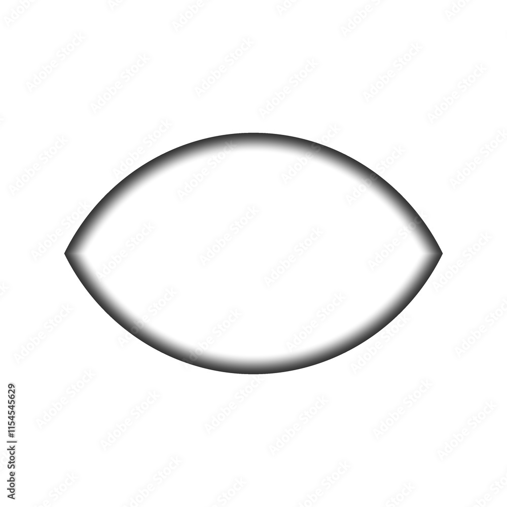 Simple, minimalist, black outline of an almond shape on a white background. Simple, minimalist, black outline of an almond shape on a white background.