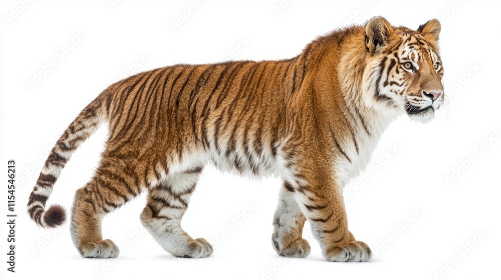Obraz premium Majestic Siberian Tiger in Profile: A Stunning Wildlife Image