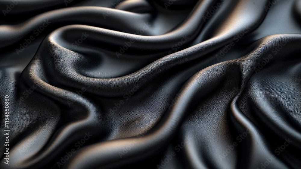 Obraz premium Draped dark gray silk fabric.