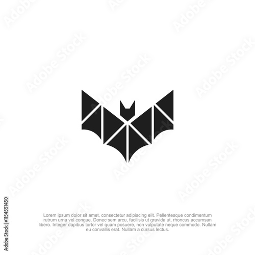 Sharp and stylish geometric modern bat logo, combining precision and creativity for a unique and dynamic brand identity