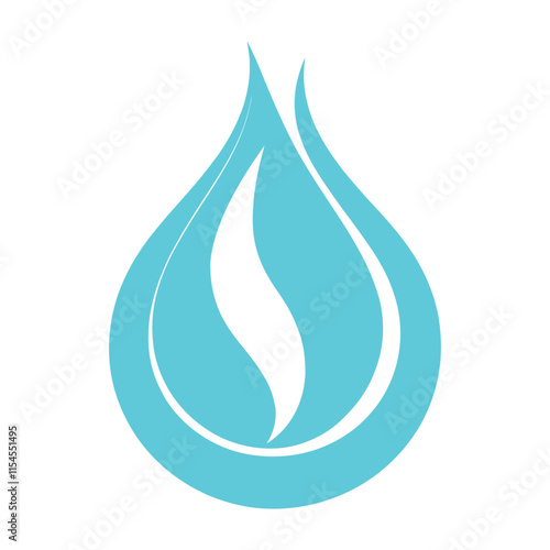 water drop leaf silhouette vector illustration.