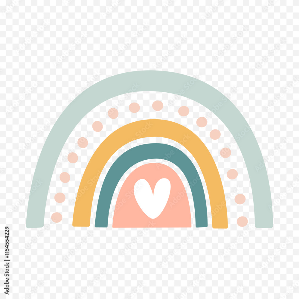 Hand drawn rainbow element. Boho rainbow hand drawn illustration Hand drawn rainbow element. Boho rainbow hand drawn illustration