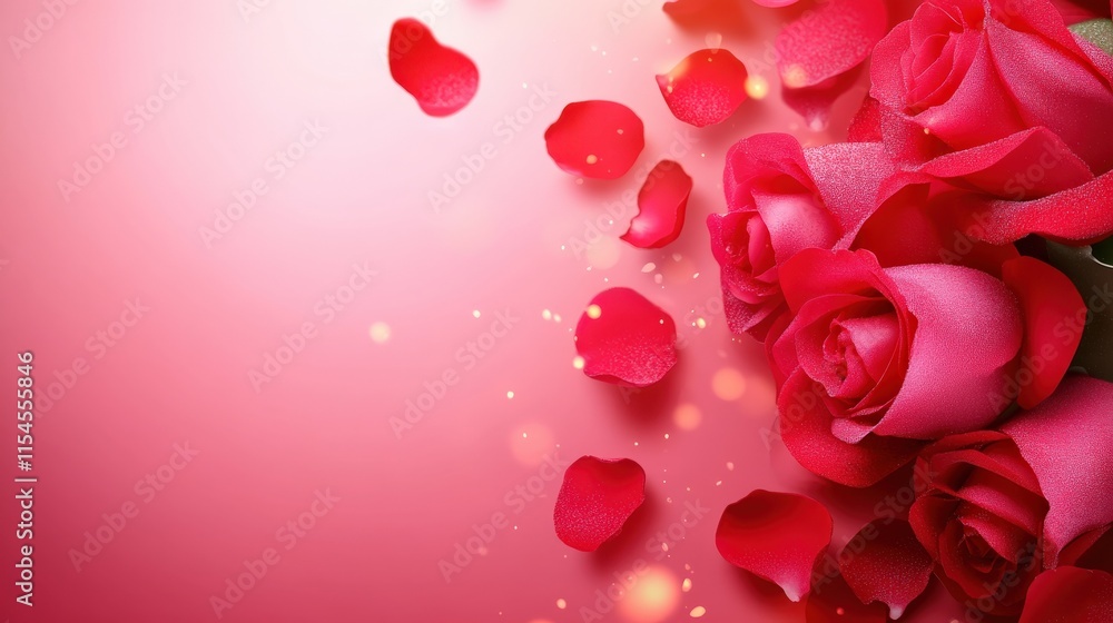 Valentine's Day or Wedding Background with Beautiful Roses. Concept for a romantic party invitation or love message. Premium and luxurious Ai-Generative. Valentine's Day or Wedding Background with Beautiful Roses. Concept for a romantic party invitation or love message. Premium and luxurious Ai-Generative.