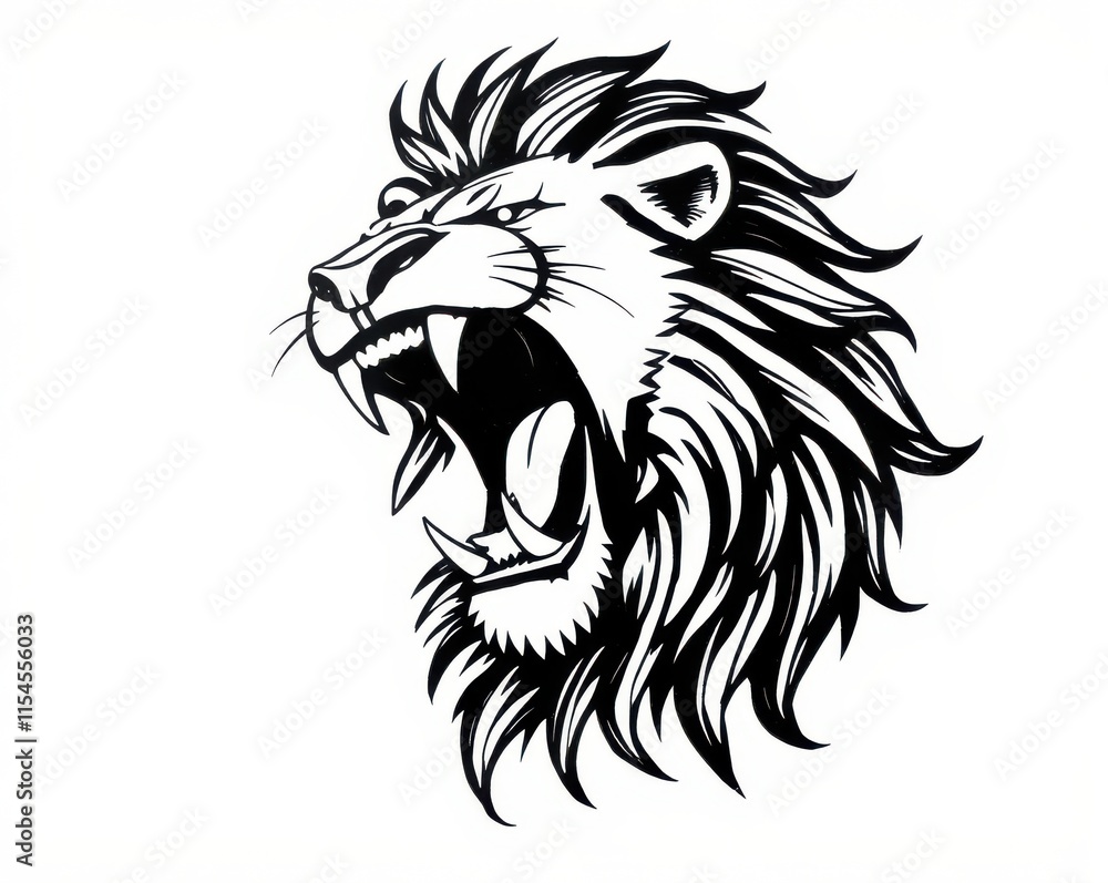 a lion head with its mouth open and its teeth wide open a lion head with its mouth open and its teeth wide open