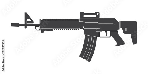 Sniper gun silhouette vector illustration.