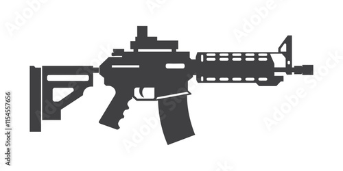 Sniper gun silhouette vector illustration.