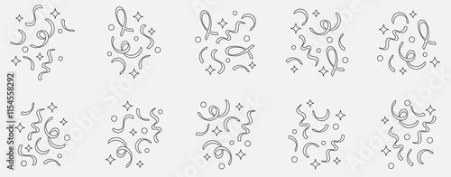 New Year Confetti Outline