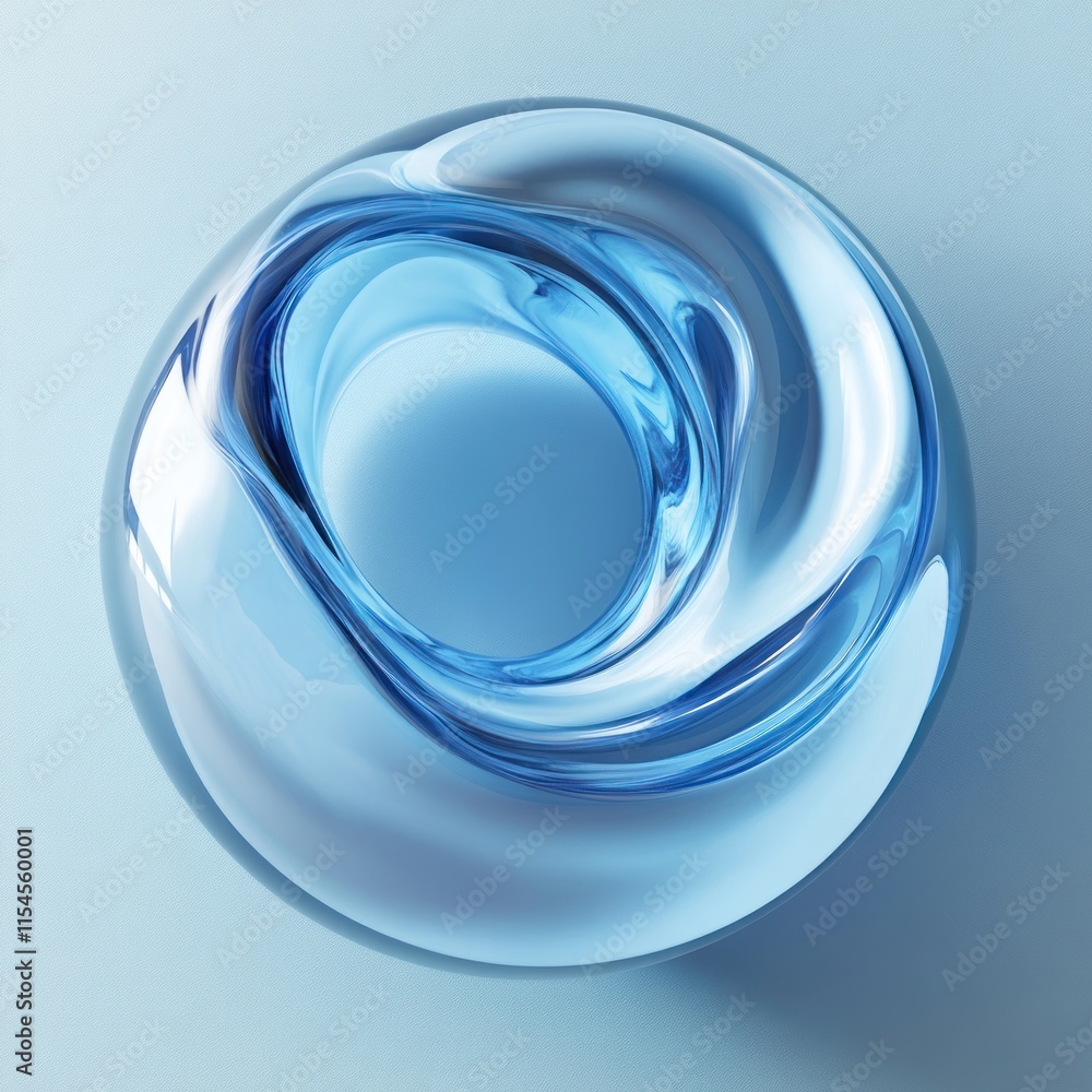 Abstract swirling blue liquid forming a torus shape. Abstract swirling blue liquid forming a torus shape.