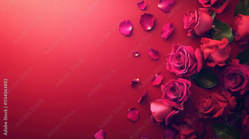 Valentine's Day or Wedding Background with Beautiful Roses. Concept for a romantic party invitation or love message. Premium and luxurious Ai-Generative. Valentine's Day or Wedding Background with Beautiful Roses. Concept for a romantic party invitation or love message. Premium and luxurious Ai-Generative.