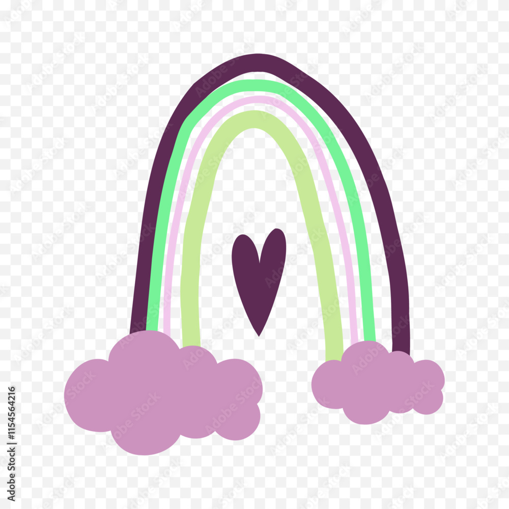Hand drawn rainbow element. Boho rainbow hand drawn illustration Hand drawn rainbow element. Boho rainbow hand drawn illustration