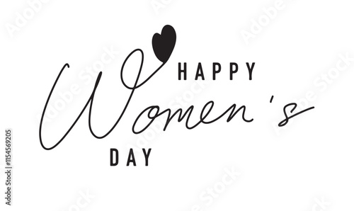 Happy woman day 8 eight date day march month 2025 calligraphy hand written text script font black color international celebration festival female woman lady girl fight survivor freedom beautiful lady