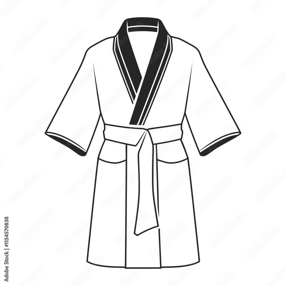 Robe silhouette icon vector in flat design. Robe silhouette icon vector in flat design.