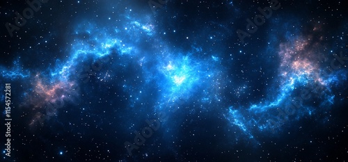 Wallpaper Mural A stunning cosmic scene showcasing vibrant blue and pink nebulae in space. Torontodigital.ca