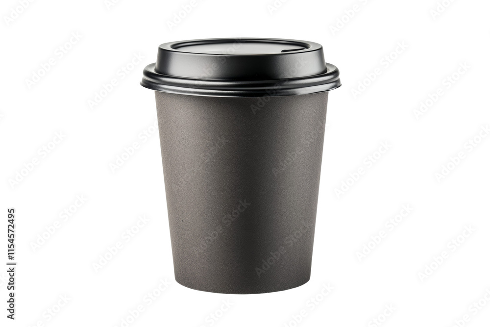 A black coffee cup with a lid A black coffee cup with a lid