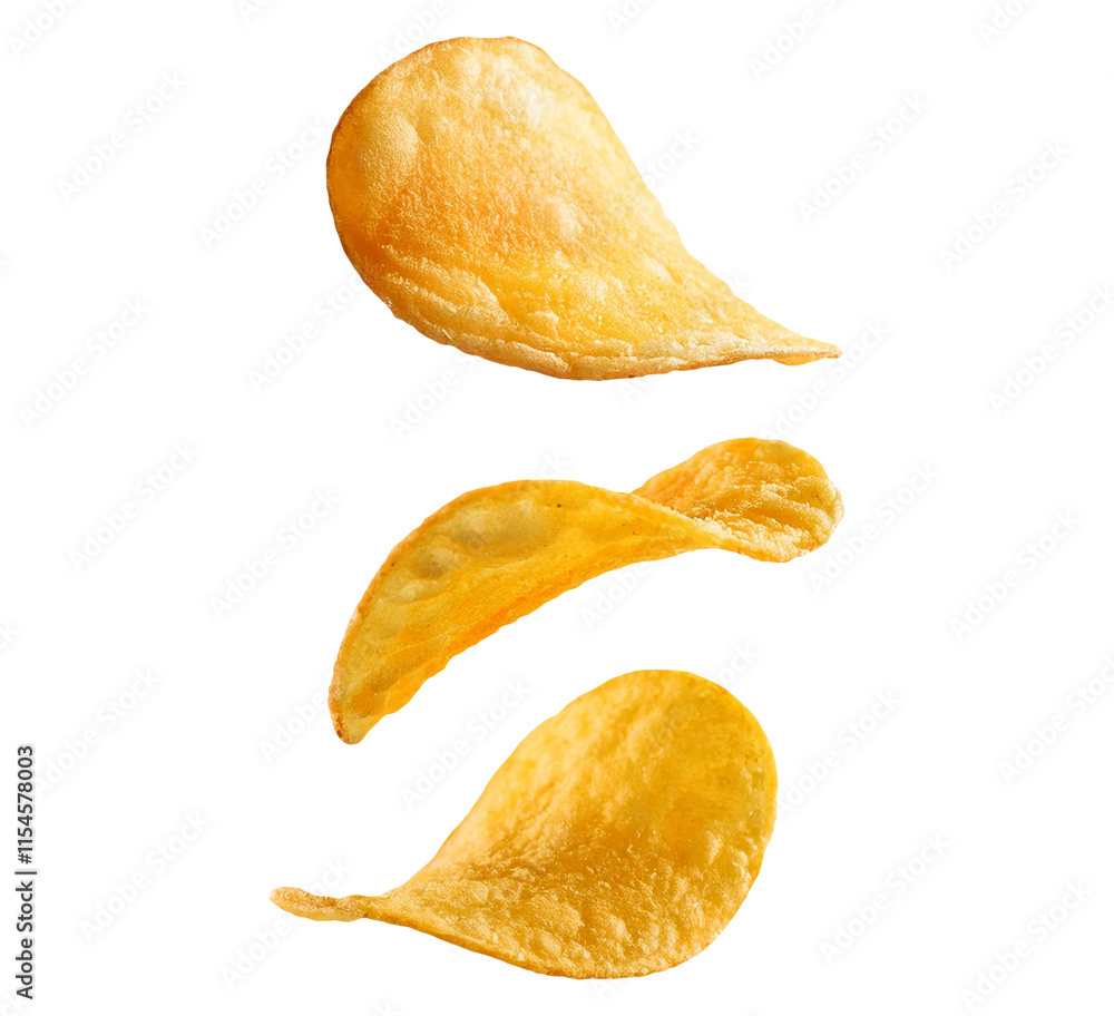 Potato chips isolated on transparent background Potato chips isolated on transparent background