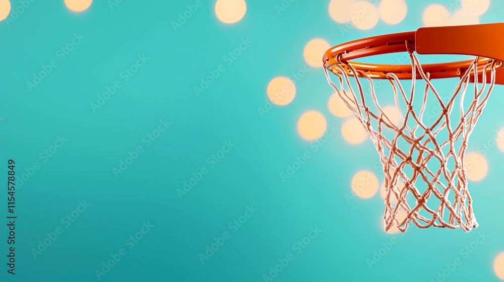 Basketball hoop with bokeh lights. Basketball hoop with bokeh lights.