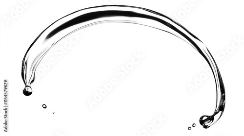 Liquid arc, splash, curve, isolated on white.