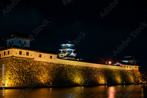 ライトアップされた今治城