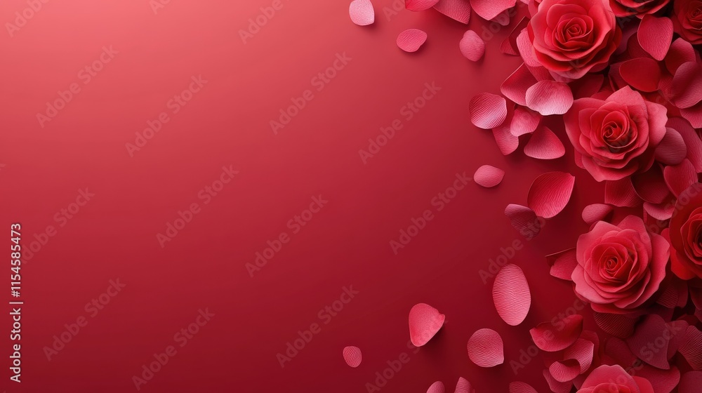 Valentine's Day or Wedding Background with Beautiful Roses. Concept for a romantic party invitation or love message. Premium and luxurious Ai-Generative. Valentine's Day or Wedding Background with Beautiful Roses. Concept for a romantic party invitation or love message. Premium and luxurious Ai-Generative.