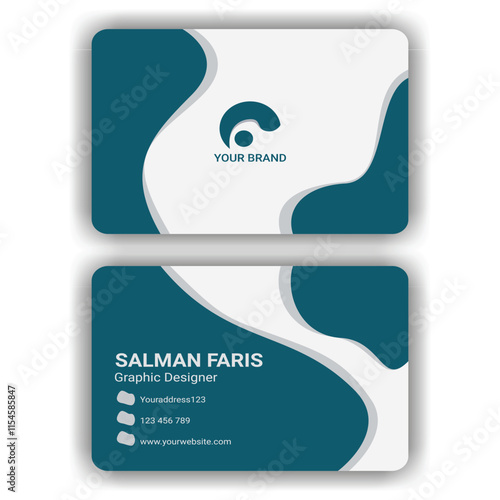 modern business card design template in tosca color